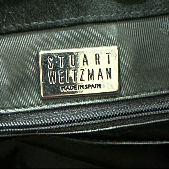 Stuart Weitzman Vintage Black Suede Shearling Shoulder Bag Purse 90’s Y2K - Picture 6 of 13